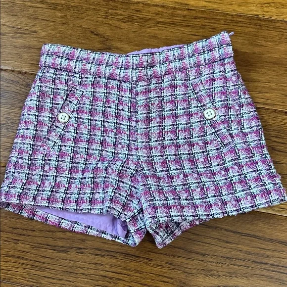 Pink and White Tweed Jacket and Shorts Set - Picture 5 of 6